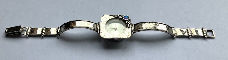 ladies Sterling Silver and Opal quartz watch
